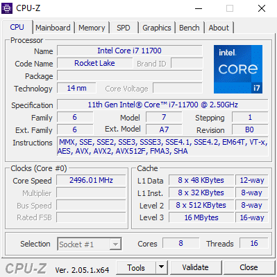 Intel Core i7 11700