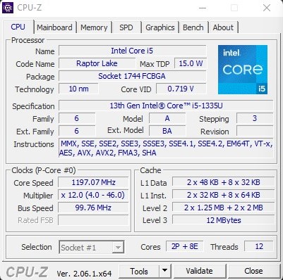 Intel Core i5 1335U
