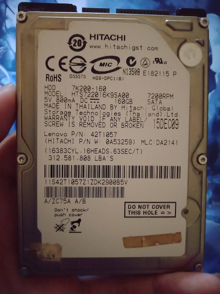 Hitachi HTS722016K9SA00